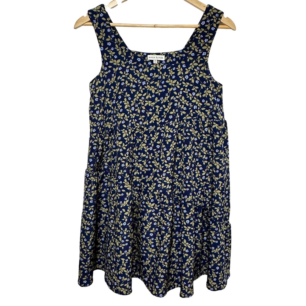Anthropologie Moon River Floral Sleeveless Tiered Mini Dress Womens XS Cottage